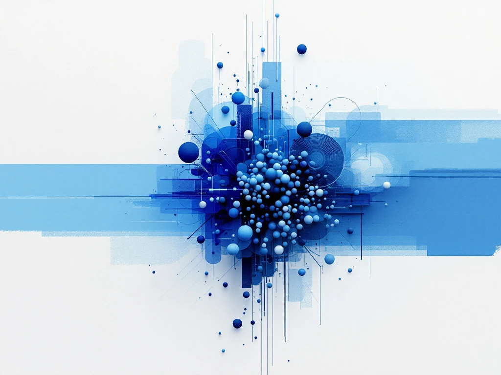 Minimalistische voorstelling van geautomatiseerd beleggen: stijgende grafiek in blauw, gestileerde klok, en groene kubussen die diversificatie symboliseren.