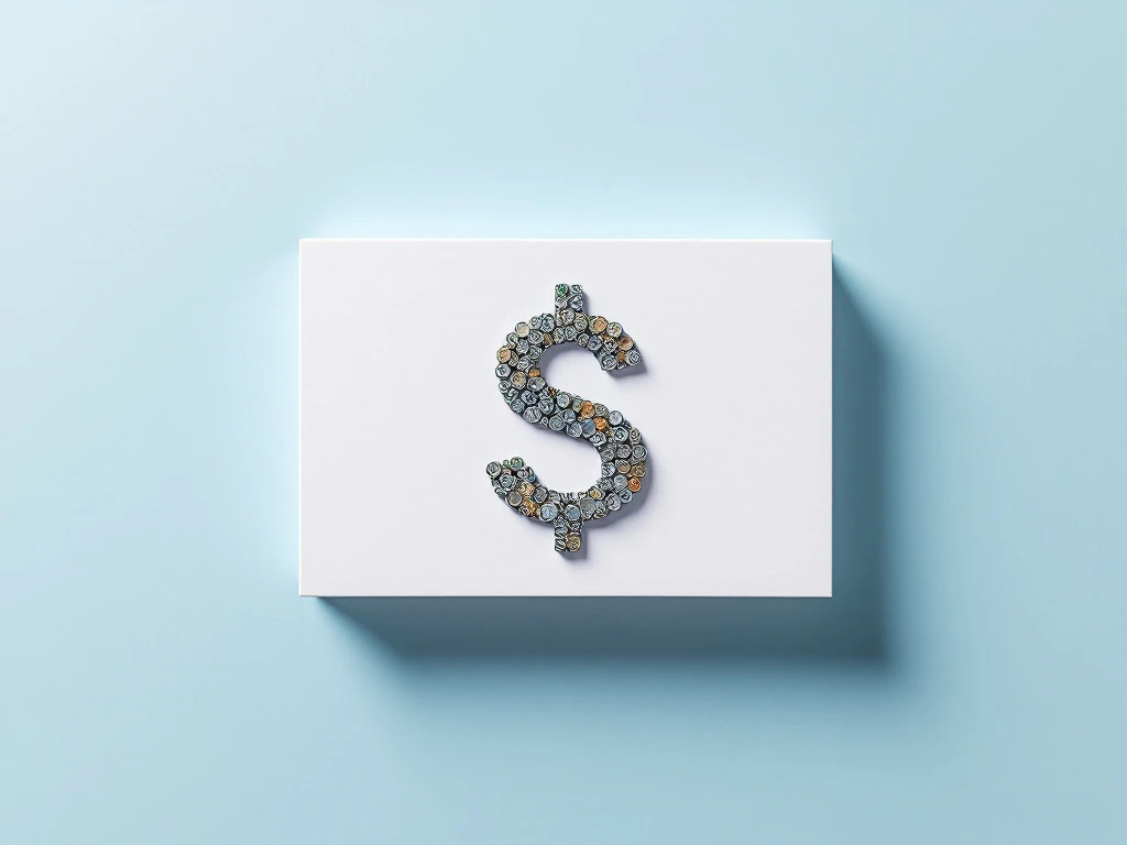 Minimalistische stapel munten of beleggingscertificaten met dunne lijnen die veranderen in dollartekens, symboliserend verborgen kosten in financiële beleggingen.